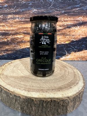 Olives noires à la grecque aux aromates de Provence 250g