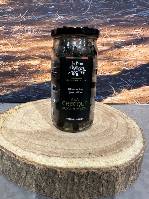 Olives noires à la grecque aux aromates de Provence 250g