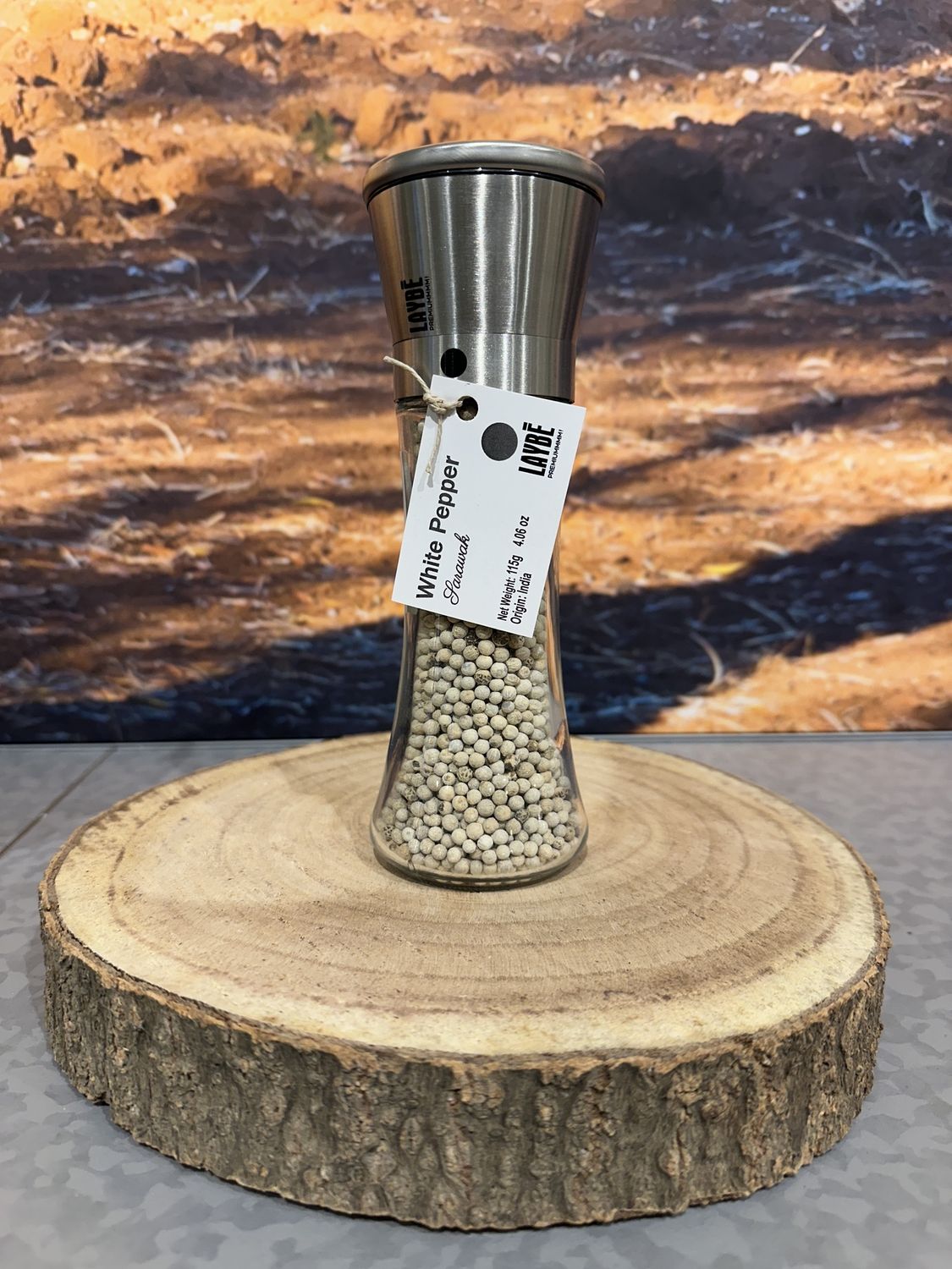 Molen met witte Sarawak peper 115g Molen met witte Sarawak peper 115g