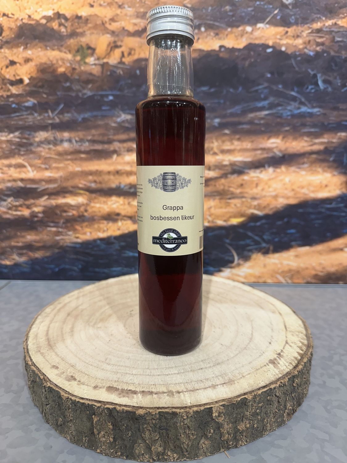 Grappa bosbessen likeur + fles 250ml