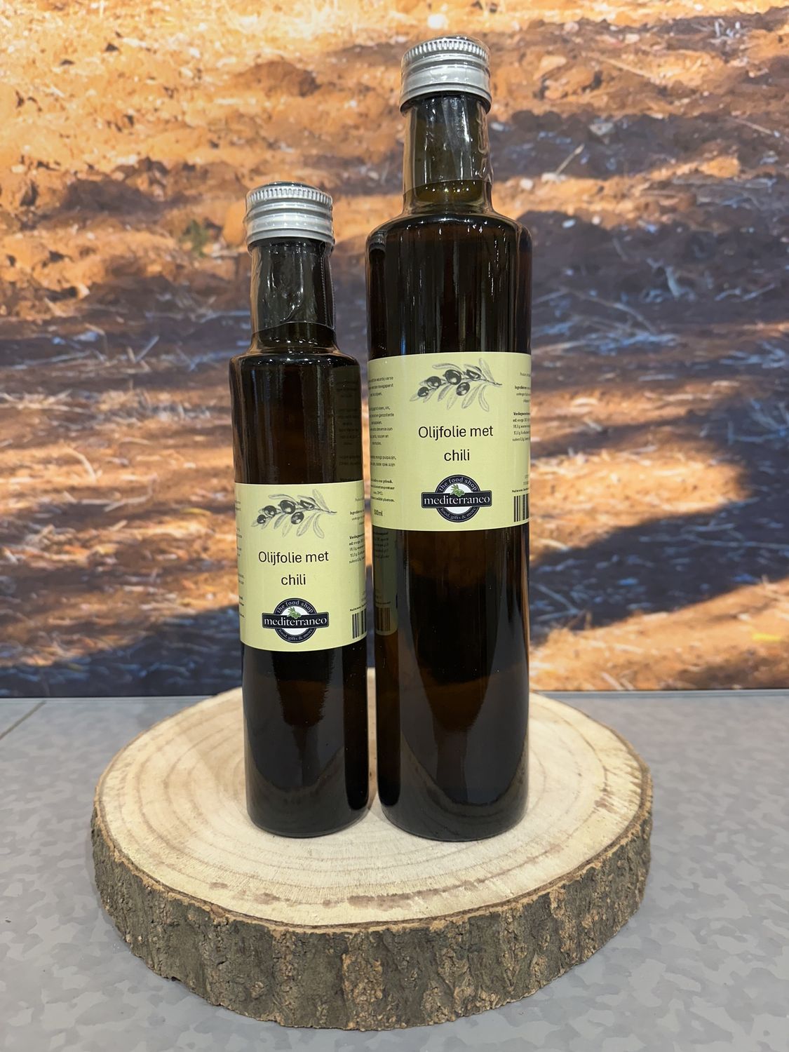 Olijfolie met chili + fles 250ml