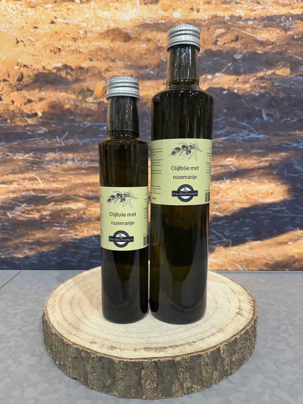 olijfolie met rozemarijn + fles 250ml