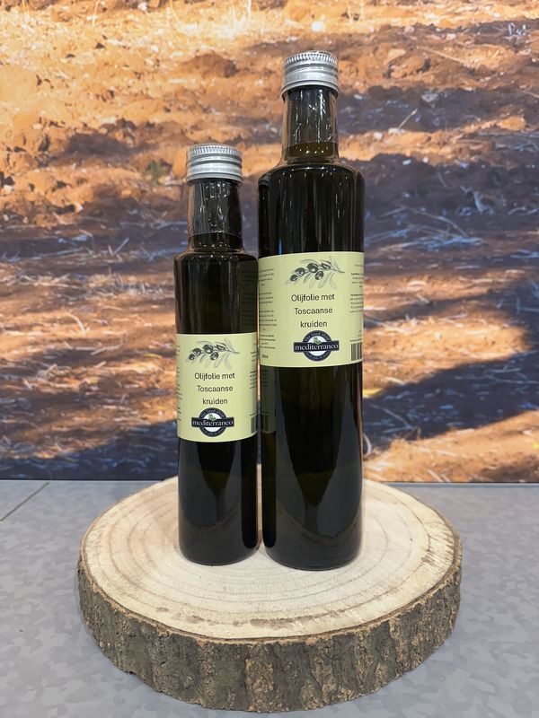 Olijfolie met Toscaanse kruiden + fles 250ml