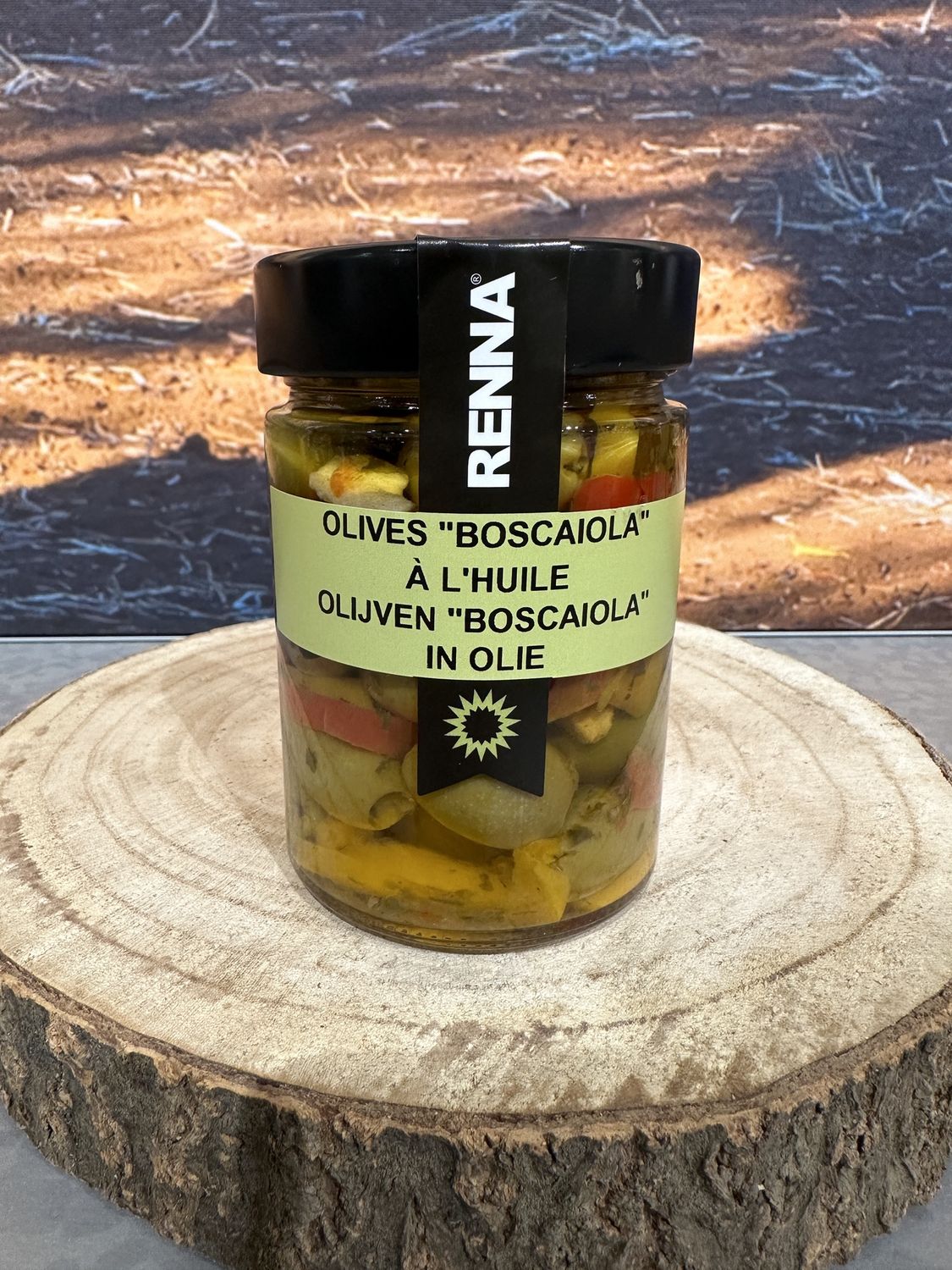 Groene olijven  ontpit "Boscaiola" in olie 300g