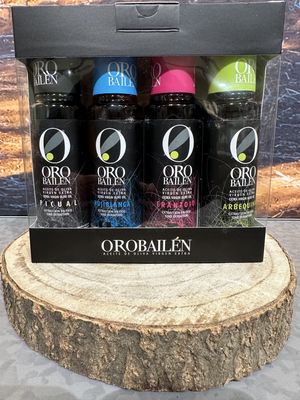 Ontdekkingsset met 4 x 100ml EVOO (Picual, Arbequina, Frantoio en Hojiblanca)