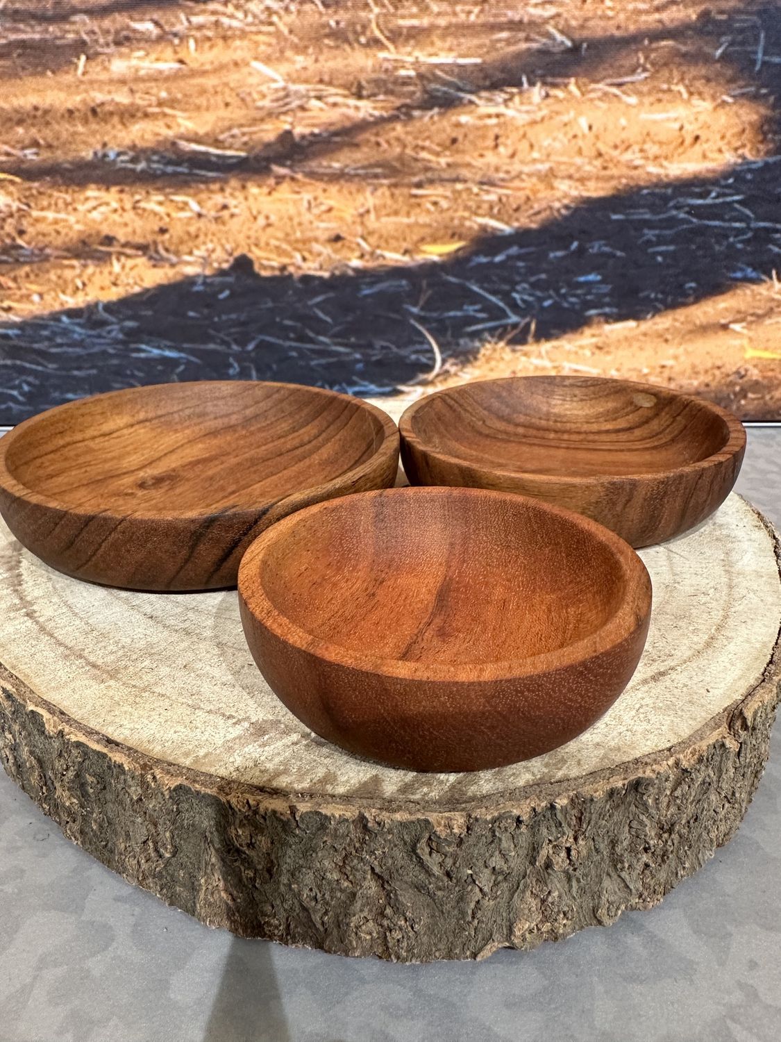 Schaal laag 10x2,5cm Acacia Wood