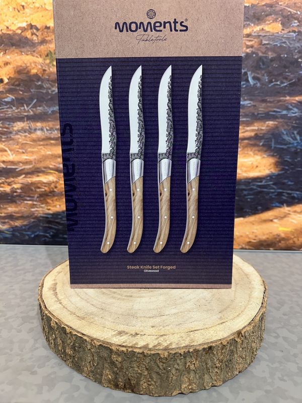 Steakmessen Forged set van 4 Olijfhout