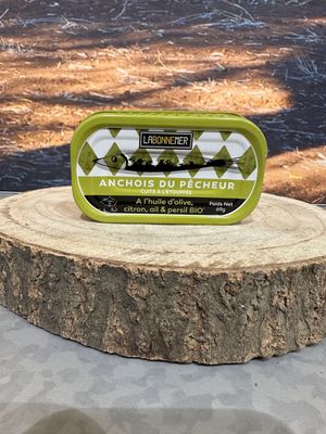 Anchois de Pêcheur a l'huile d'olive, citron, ail et persil 69g