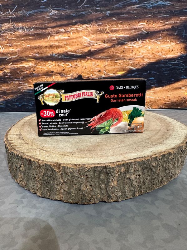 Dado da Brodo Gusto Gamberetti 110g (bouillonblokjes garnalen) Dado da Brodo Gusto Gamberetti 110g (bouillonblokjes garnalen)