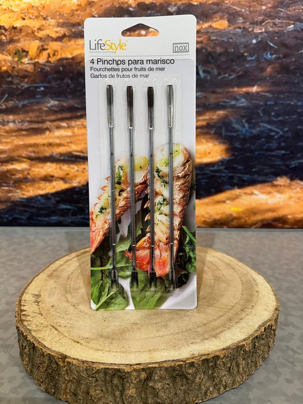 Vorkjes voor fruits de mer inox 4 stuks