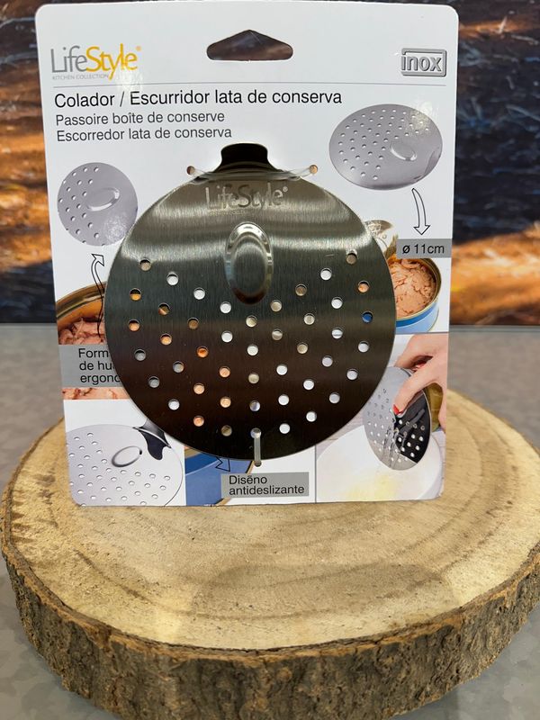 Zeef / vergiet voor conserven inox