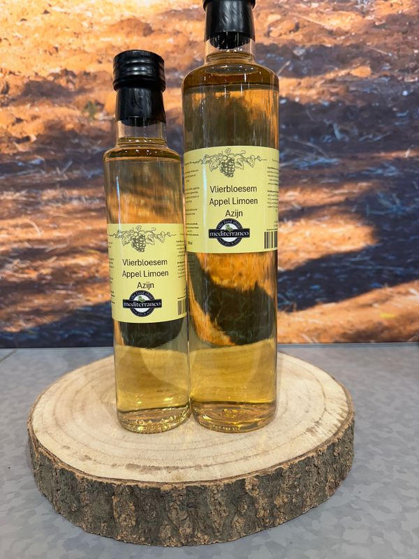 Vlierbloesem-Appel-Limoen azijn + fles 500ml Vlierbloesem-Appel-Limoen azijn + fles 500ml