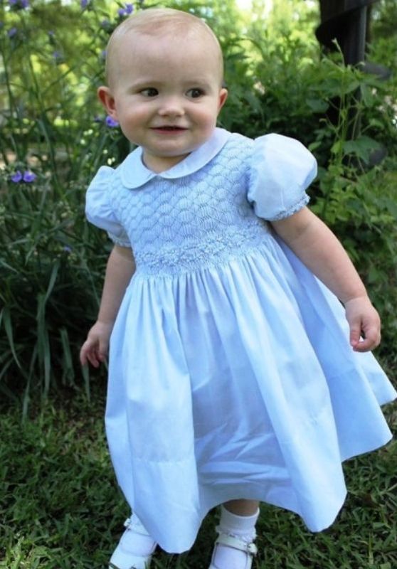 Feltman Brothers - Collared Smocked Dress - Blue