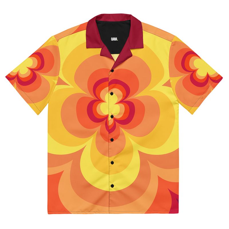 🧡 Qara Oversized Button Shirt – Tangerine Fade