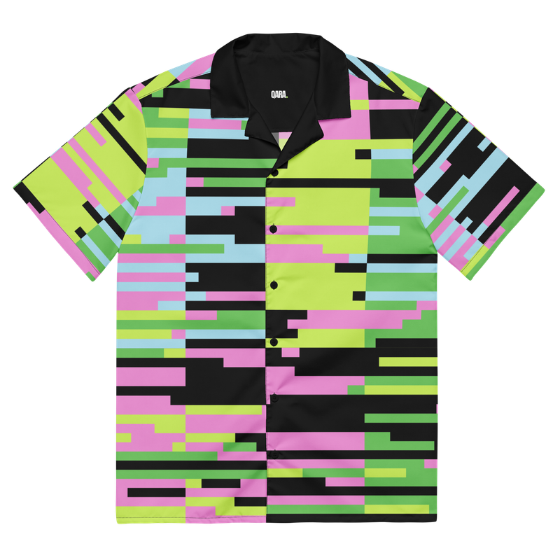 🟣 Qara Oversized Button Shirt – Pixel Pop