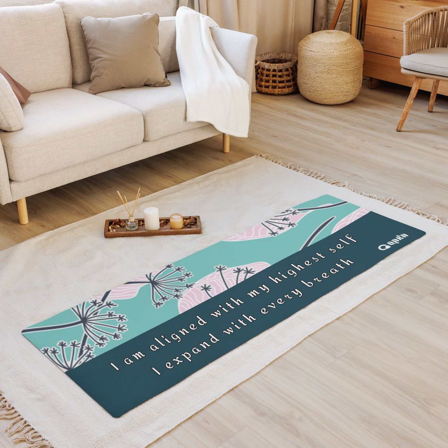 Breathe &amp; Bloom – Affirmation Yoga Mat