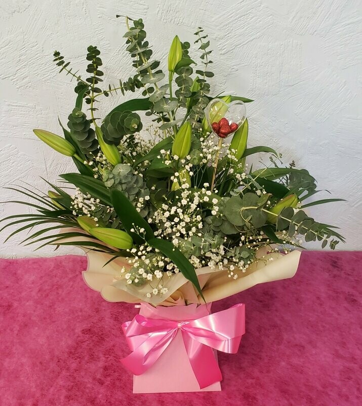 Christmas Aqua packed Lily Bouquet for Local delivery £52.50