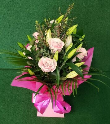 Aqua packed Lily and rose Bouquet for Local delivery starting from £50.00