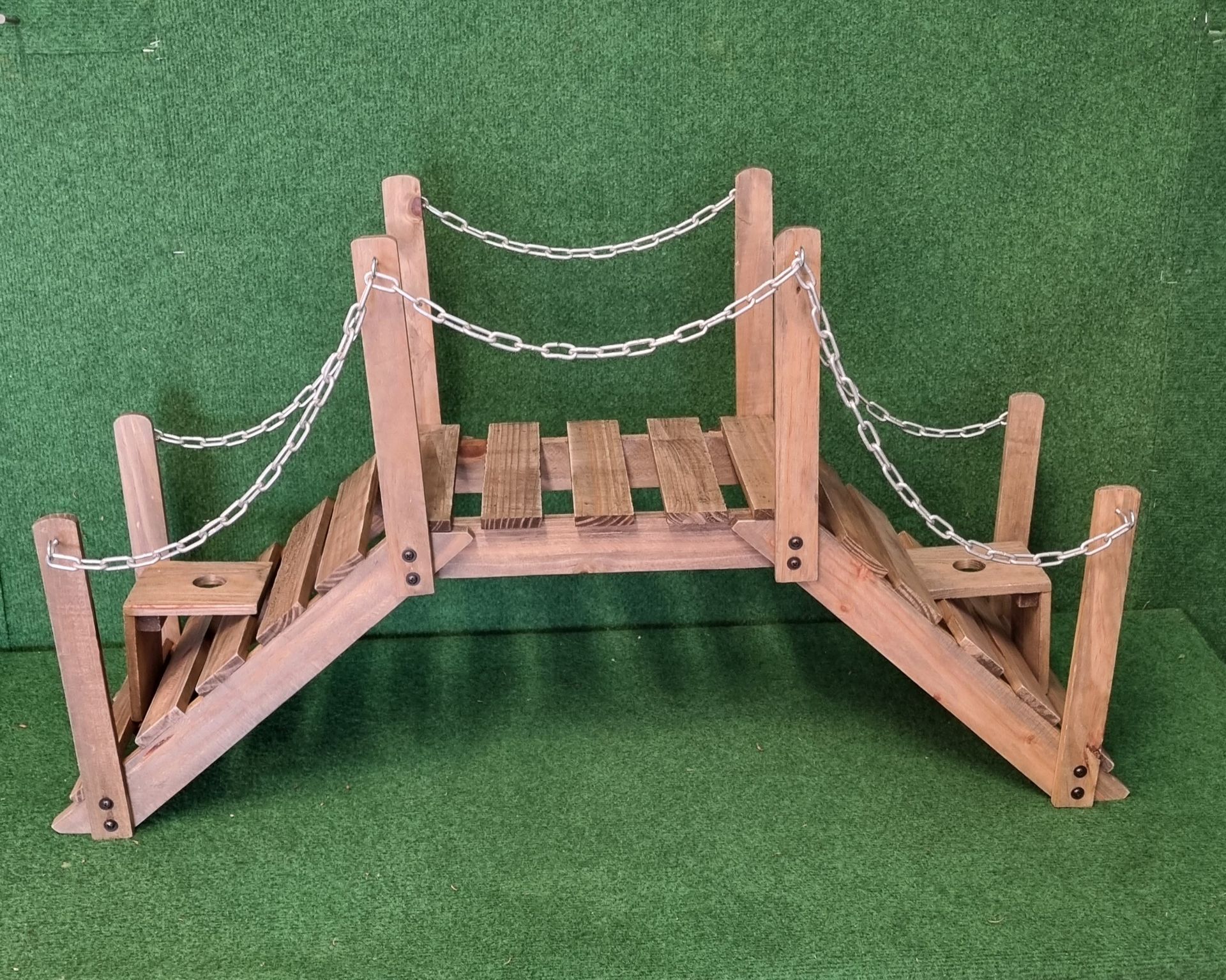 100cm Wooden Garden Bridge (Plants for illustration purposes only)