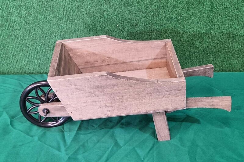 35cm Wooden Wheelbarrow Planter