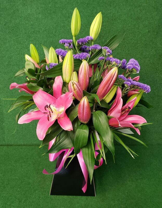 Aqua packed Lily Bouquet for Local delivery starting from £55.00