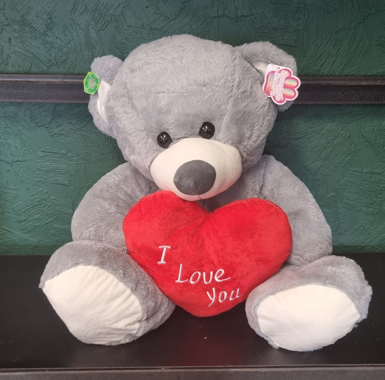 Love you Snuggle bear collection Size X large Grey This item comes gift wrapped