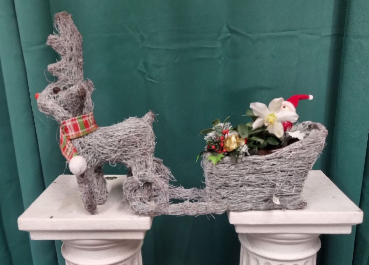 Christmas Reindeer With Filled  Seasonal Sleigh