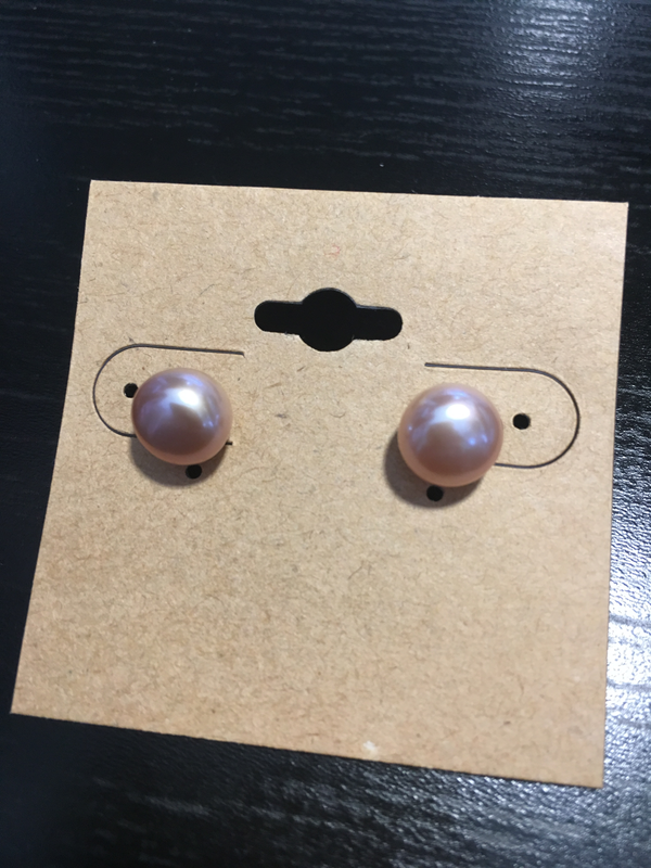 Purple Stud Earrings 10-10.5mm