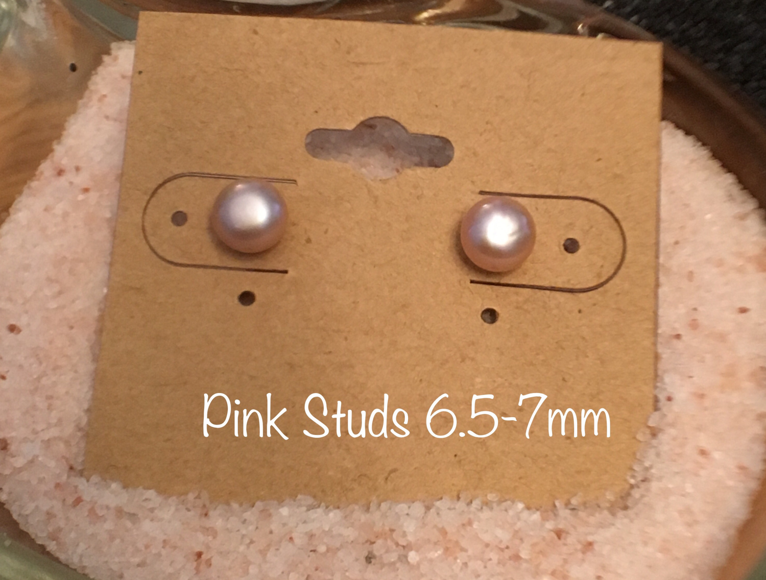 Pink Stud Earrings 10-10.5mm