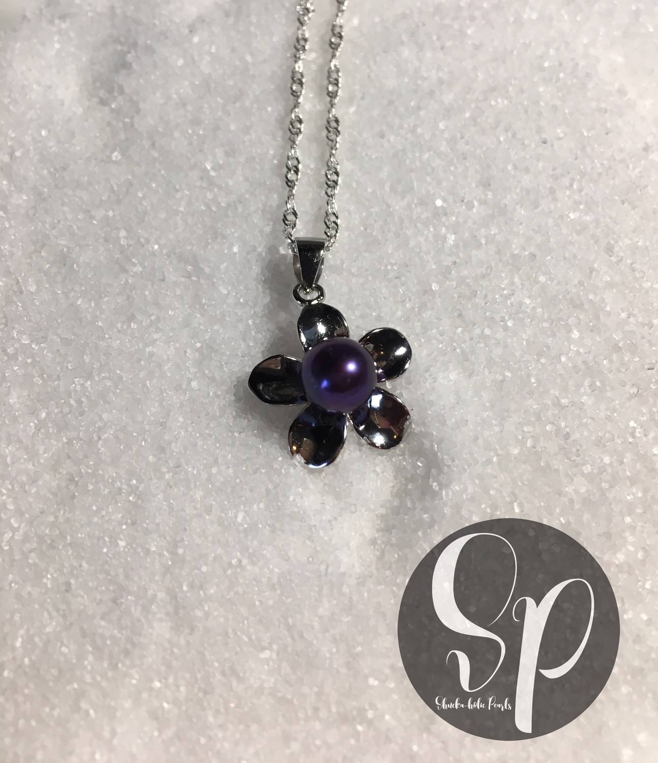 Flower Solitaire Necklace 925 Sterling Silver