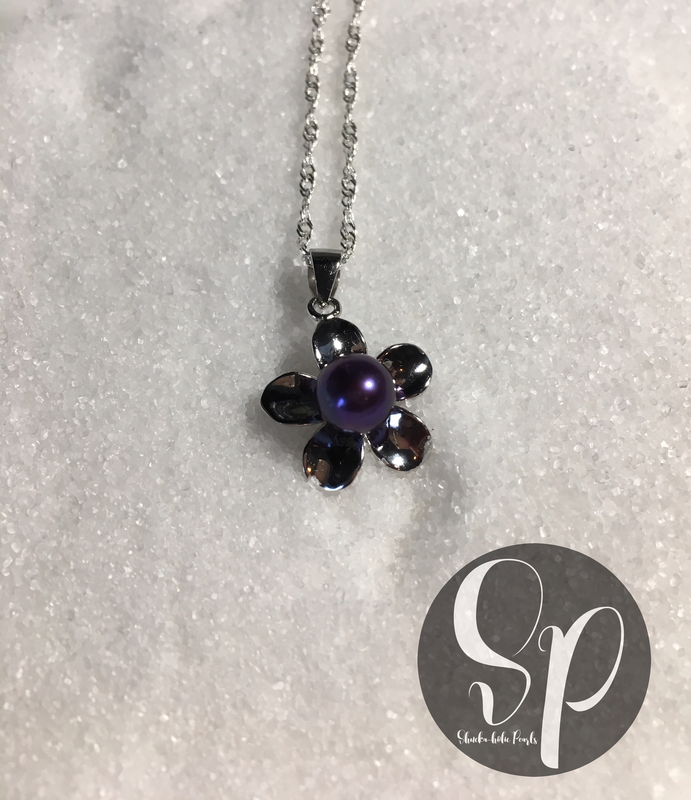 Flower Solitaire Necklace 925 Sterling Silver