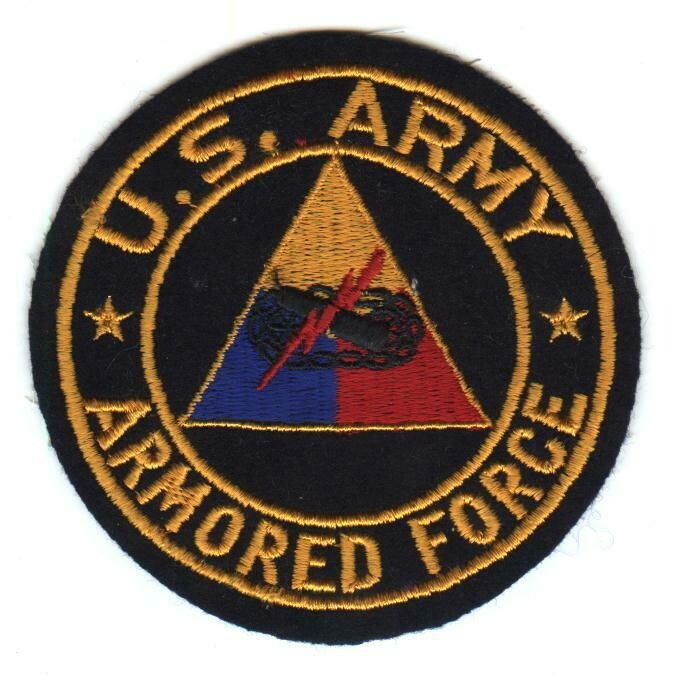 United States Army Armored Force Round Patch-Felt