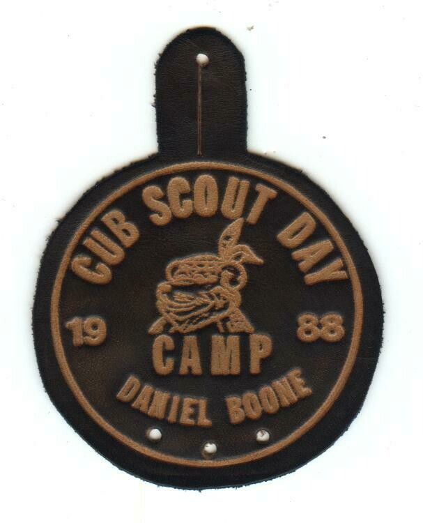 Camp Daniel Boone Cub Scout Day Leather Pocket Patch-1988
