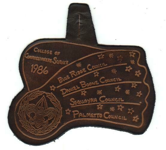 BSA College of Commissioner Science Leather Pocket Patch-1986
