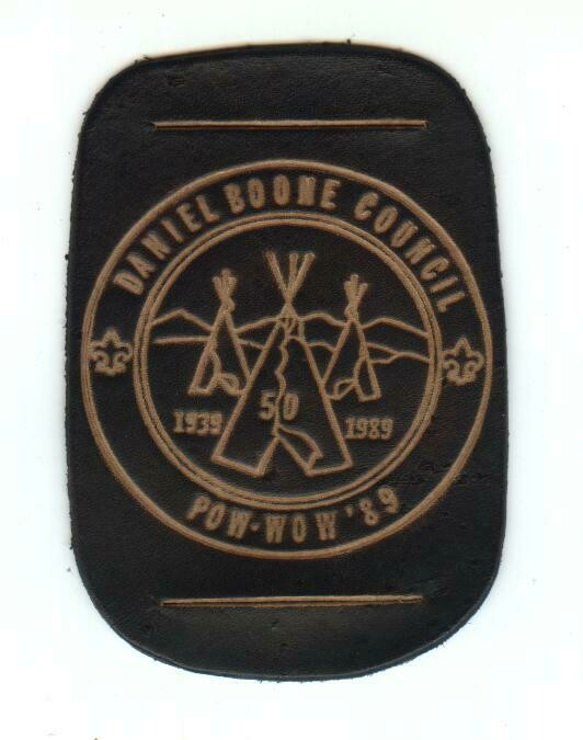 Daniel Boone Council POW WOW Leather Patch-1989