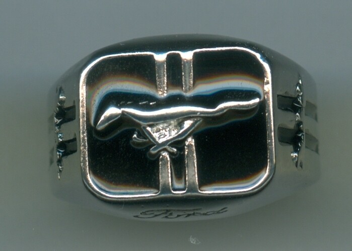 Silver Colored Men&#39;s Ford Mustang Ring