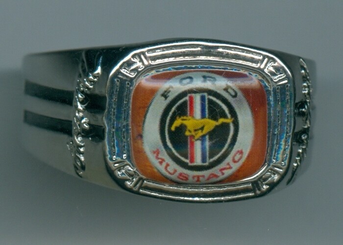 Silver Colored Men&#39;s Ford Mustang Ring