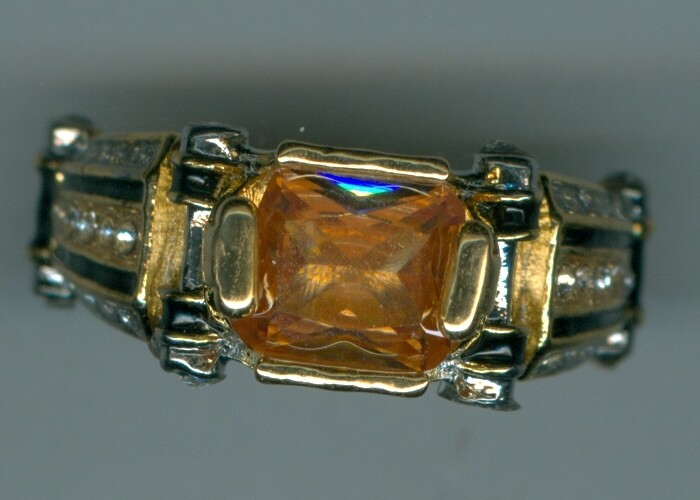 Gold Colored Men&#39;s Topaz Ring