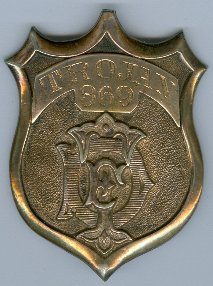 Troy NY Fire Department Badge, PB, 1880&#39;s