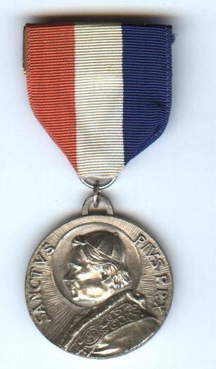 Pope Sanctus Pius Medal-Sterling