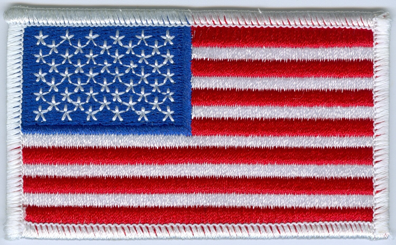 American Flag, Left Shoulder, White-ME