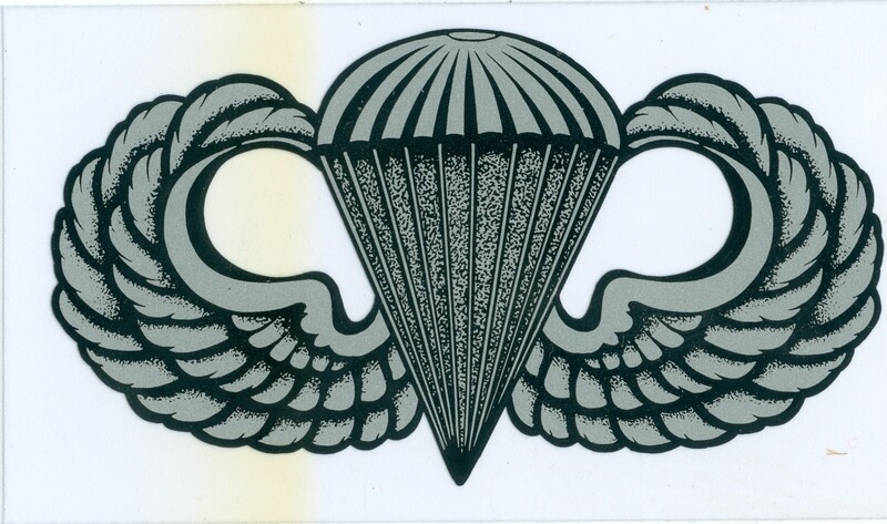 Basic Parachutist Badge Clear Decal