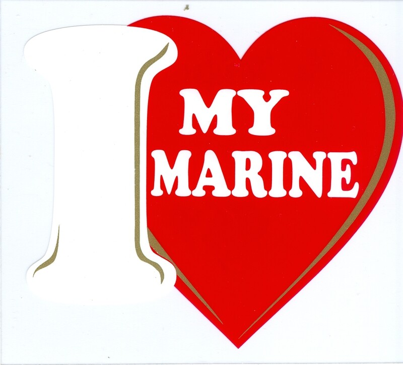 I Love My Marine Clear Decal