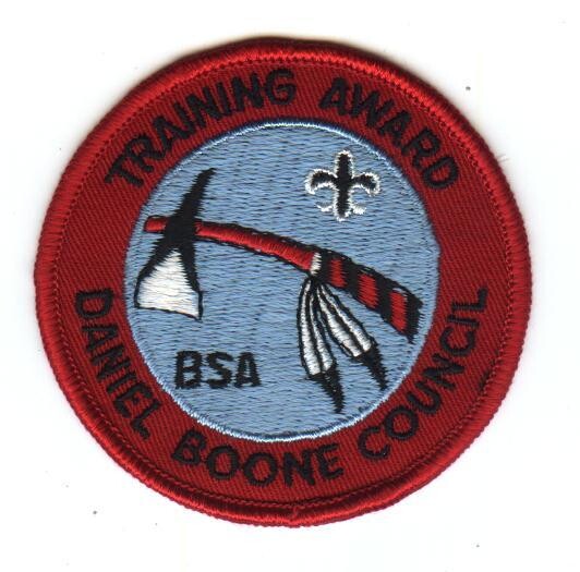 Daniel Boone Council Training Award