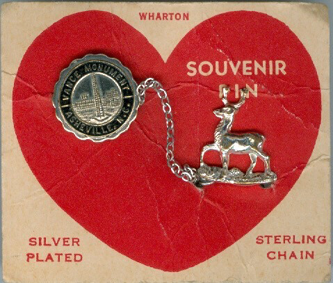 Vance Monument Souvenir Pin-Sterling Chain