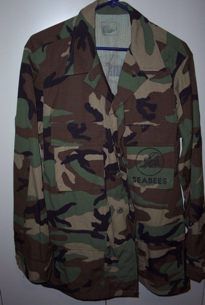 US Navy BDU Shirt LS-Rip Stop-Woodland Camouflage