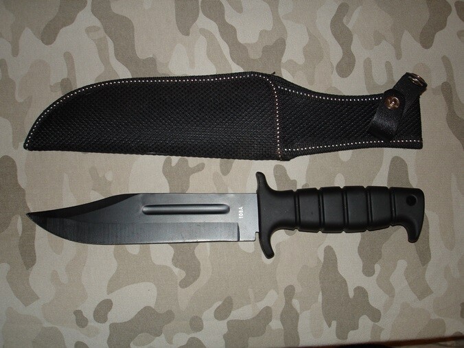 Black Bowie Knife W/Sheath