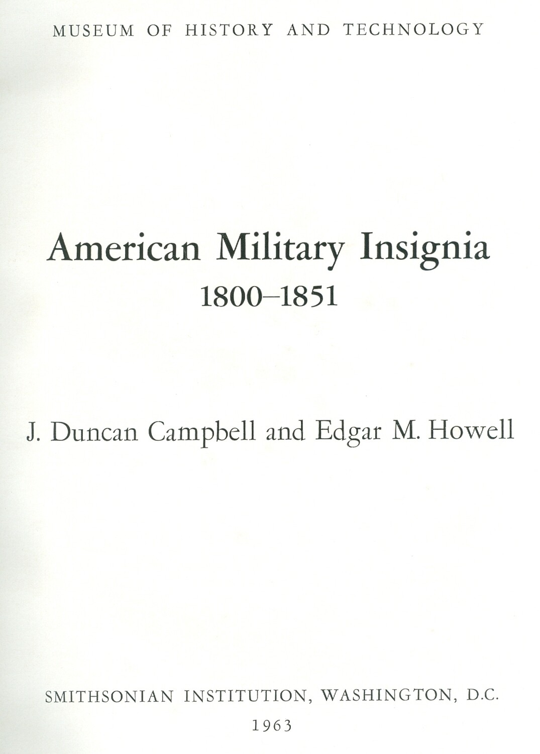 American Military Insignia 1800-1851