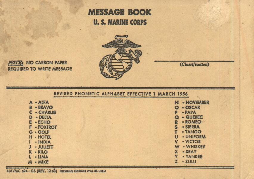 Marine Corp Messenger Book