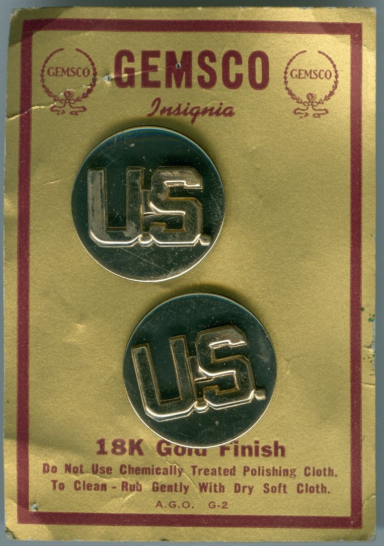 US Army US Insignia-2 piece-Flat-Gold Set (Gemsco)